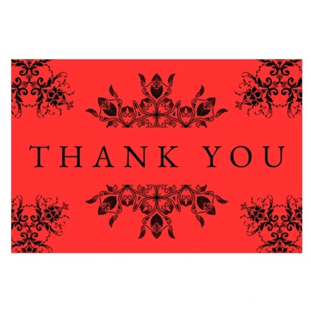Set of 10 Red Thank You Card